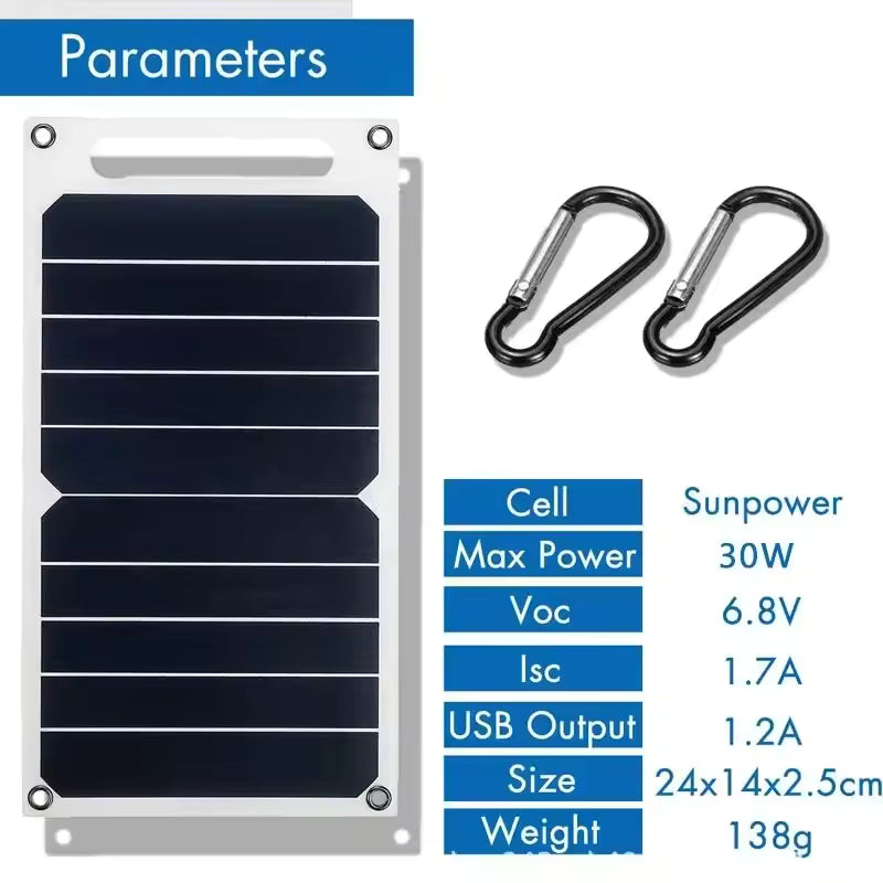 35W Portable Waterproof Solar Panel USB Charger for Camping Hiking