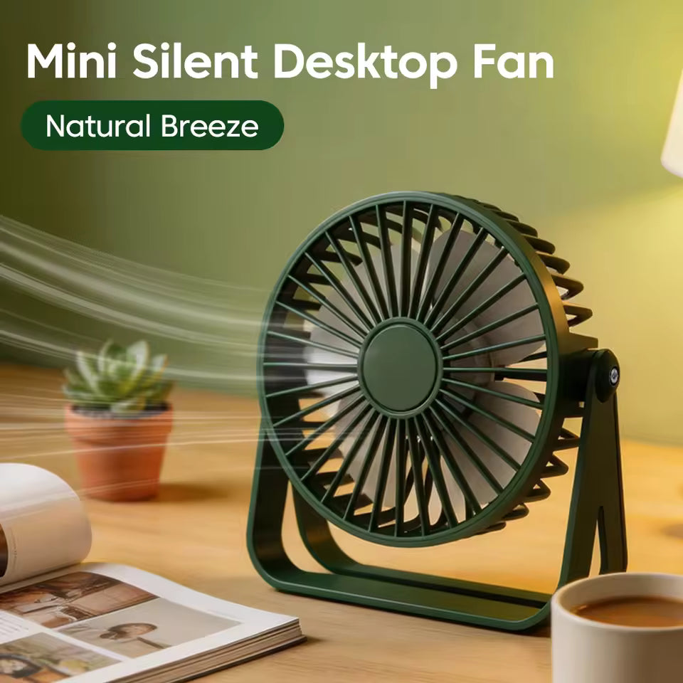 Portable Mini USB Rechargeable Desk Fan Ultra Quiet Cooling Fan