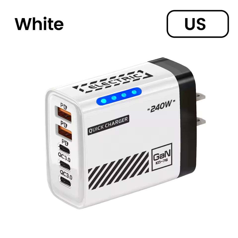 240W Dual USB + 3PD Mech Wind Belt Light Charge