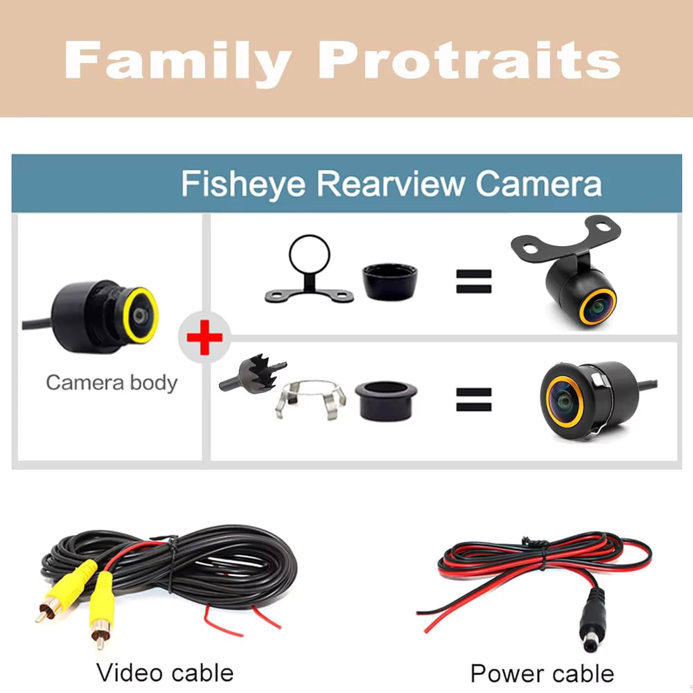 AHD 1080P Fisheye Wide Angle Car Rear View Camera Night Vision
