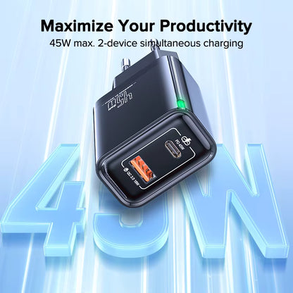 QOOVI 45W/65W GaN USB-C PD Fast Charger