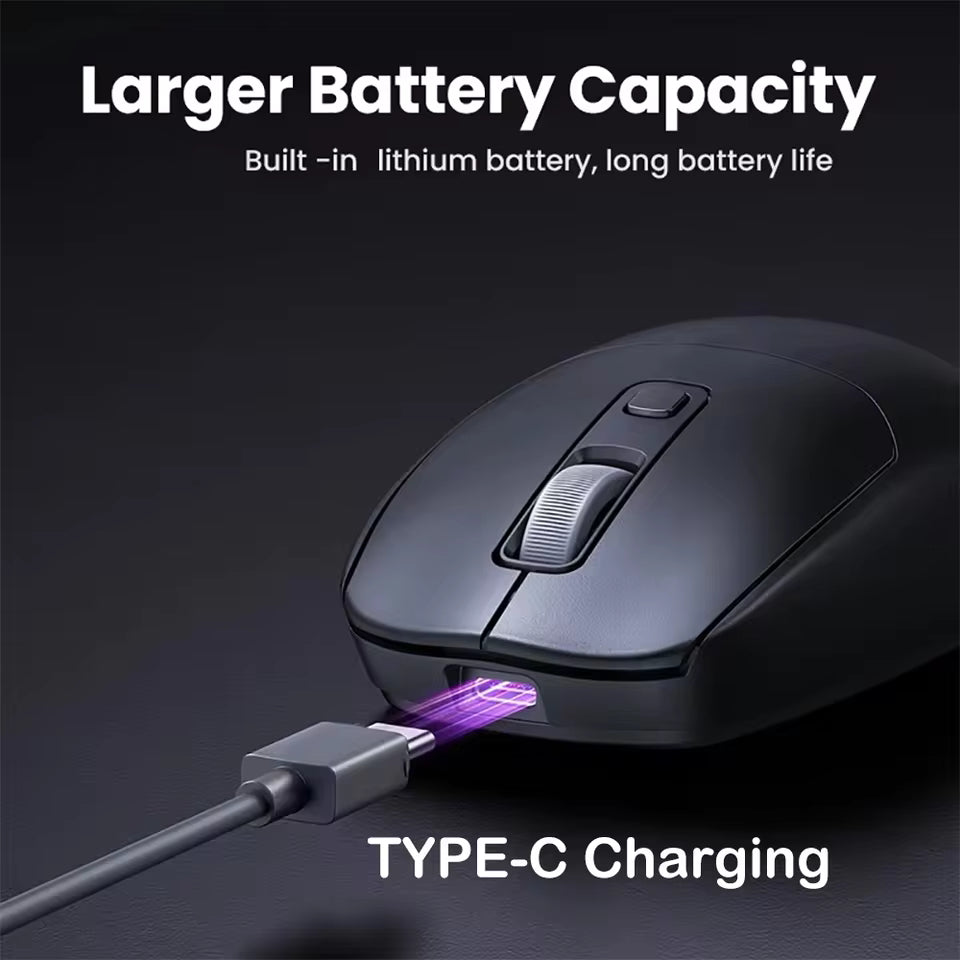 KEBIDUMEI Dual Mode Bluetooth 2.4G Wireless Rechargeable Mouse
