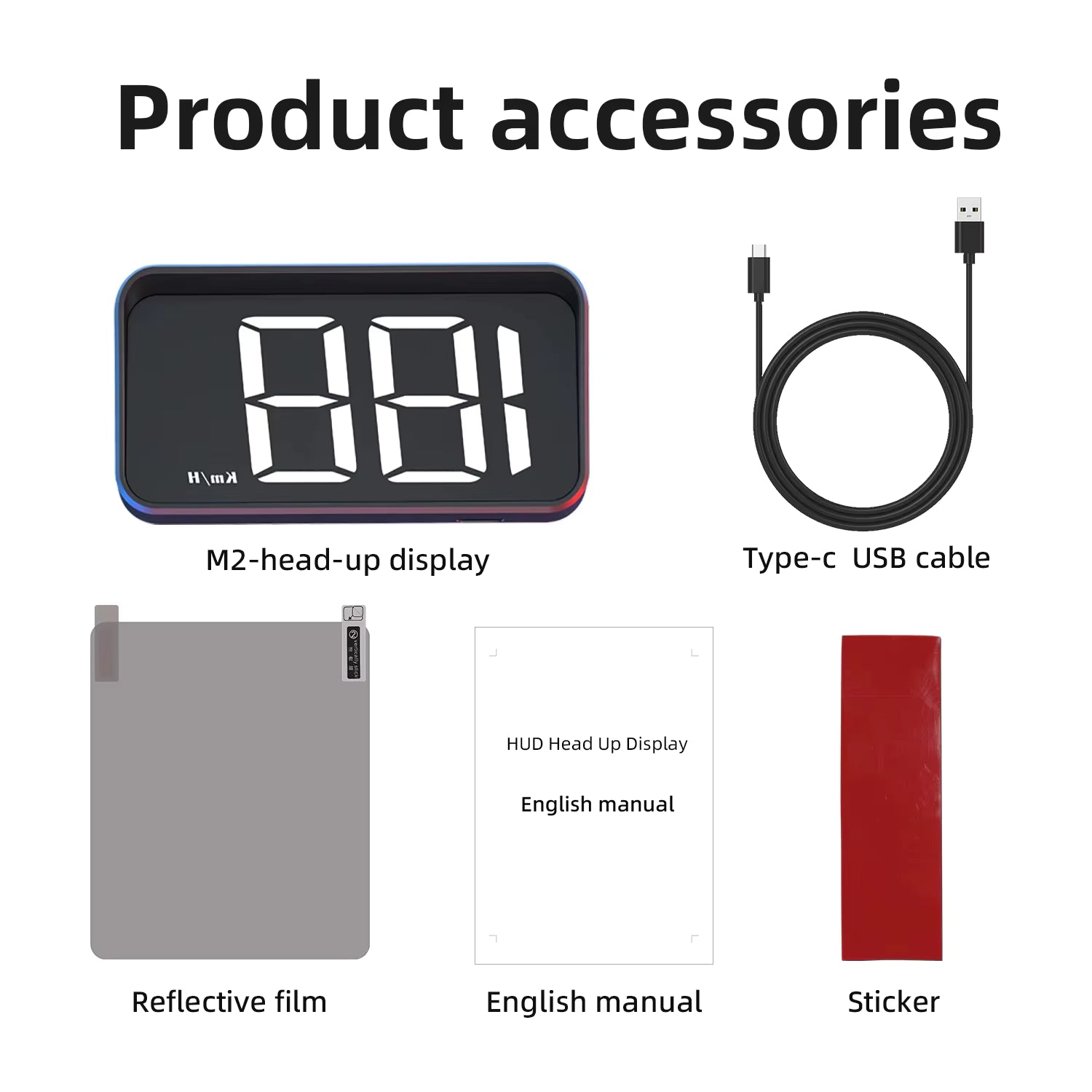 M2 GPS Head Up Display HD Digital Speedometer HUD Windshield Projector