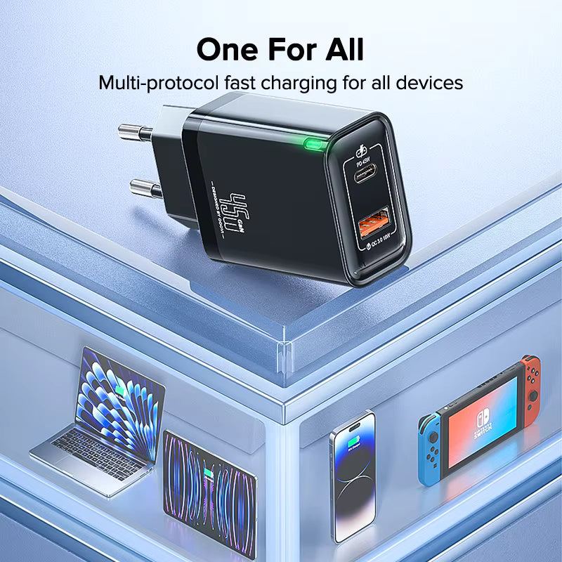 QOOVI 45W/65W GaN USB-C PD Fast Charger