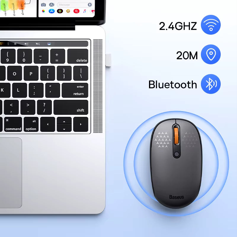 Baseus Wireless Bluetooth Mouse 1600DPI Silent 2.4G USB Receiver for PC Laptop MacBook