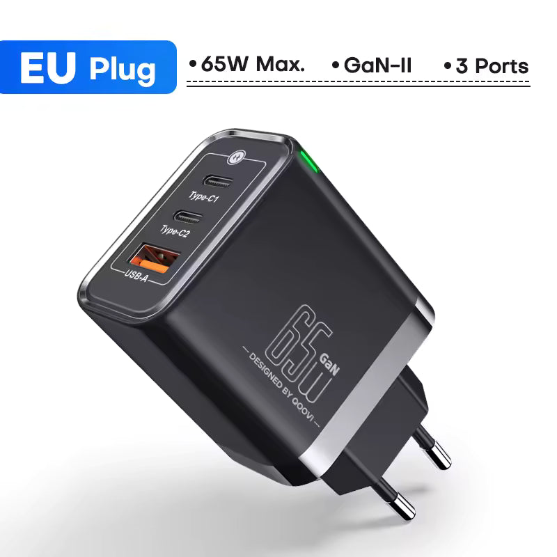 QOOVI 45W/65W GaN USB-C PD Fast Charger