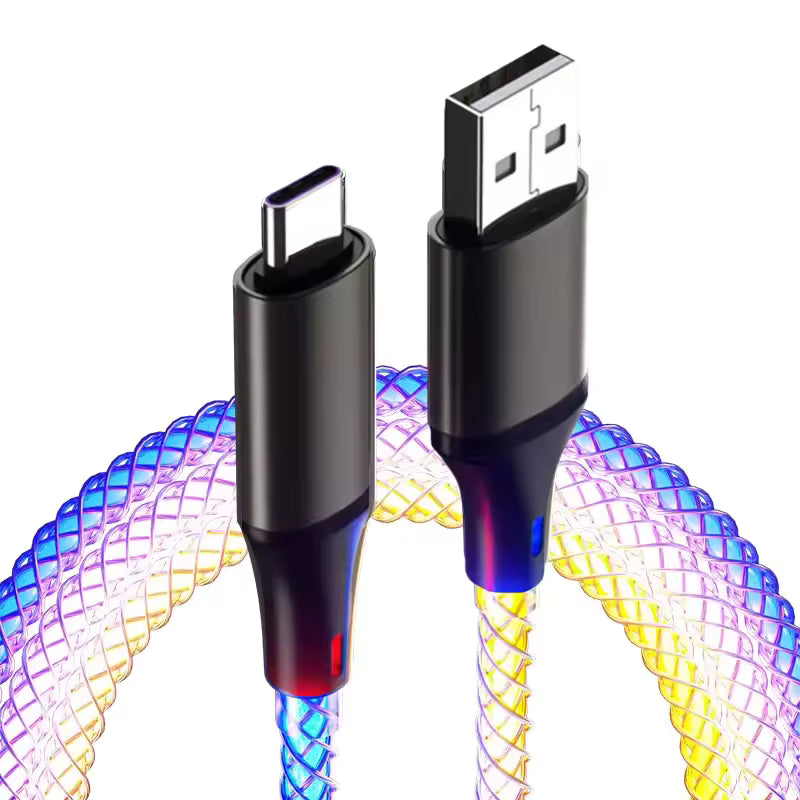 66W RGB LED Fast Charging Type-C Cable
