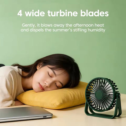 Portable Mini USB Rechargeable Desk Fan Ultra Quiet Cooling Fan