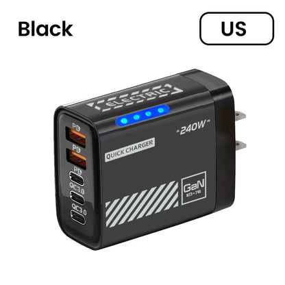 240W Dual USB + 3PD Mech Wind Belt Light Charge