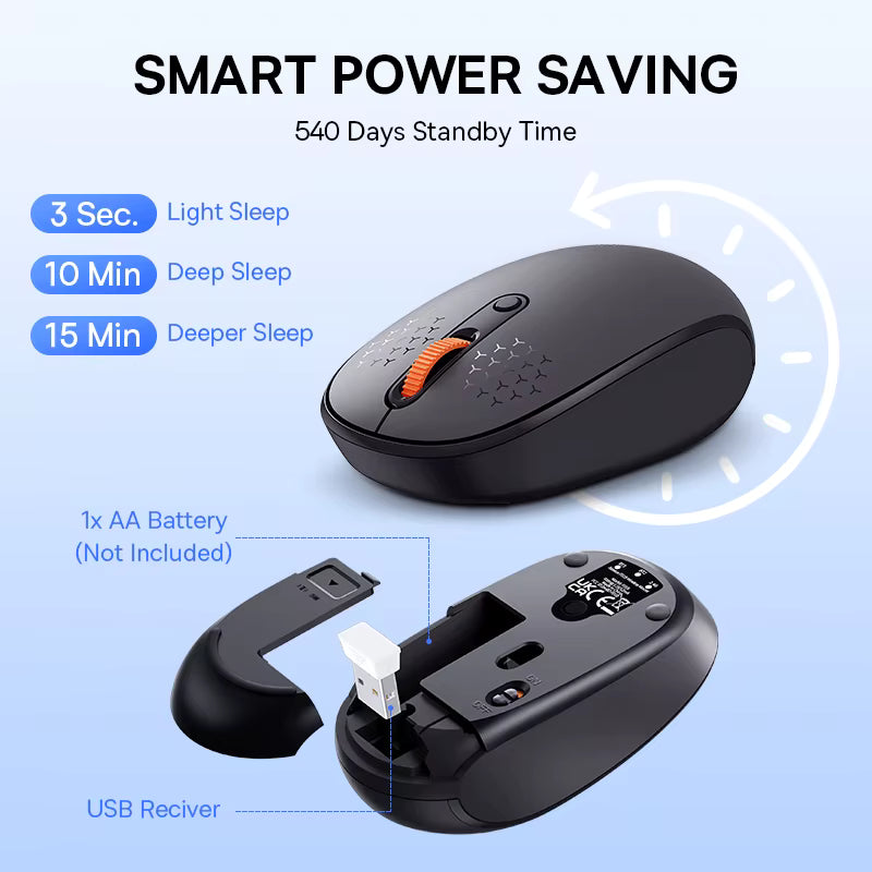Baseus Wireless Bluetooth Mouse 1600DPI Silent 2.4G USB Receiver for PC Laptop MacBook