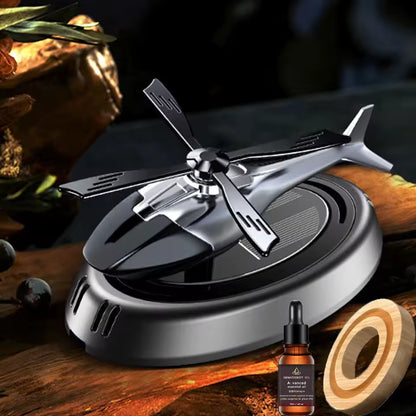 Solar Powered Rotating Helicopter Car Air Freshener Aroma Diffuser