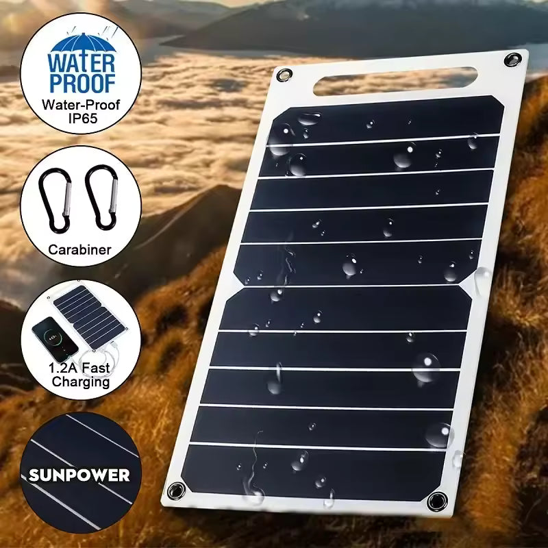 35W Portable Waterproof Solar Panel USB Charger for Camping Hiking