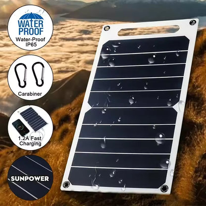 35W Portable Waterproof Solar Panel USB Charger for Camping Hiking