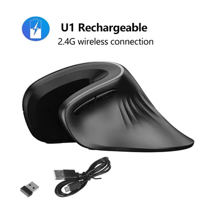 Warvank U2 Vertical Wireless Mouse Ergonomic Silent 1600 DPI