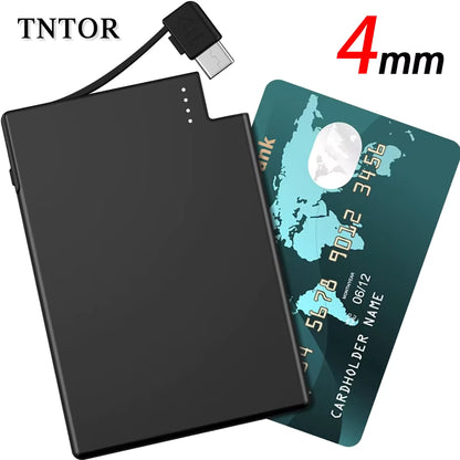 TNTOR 5000mAh Power Bank with Built-In Type-C Cable