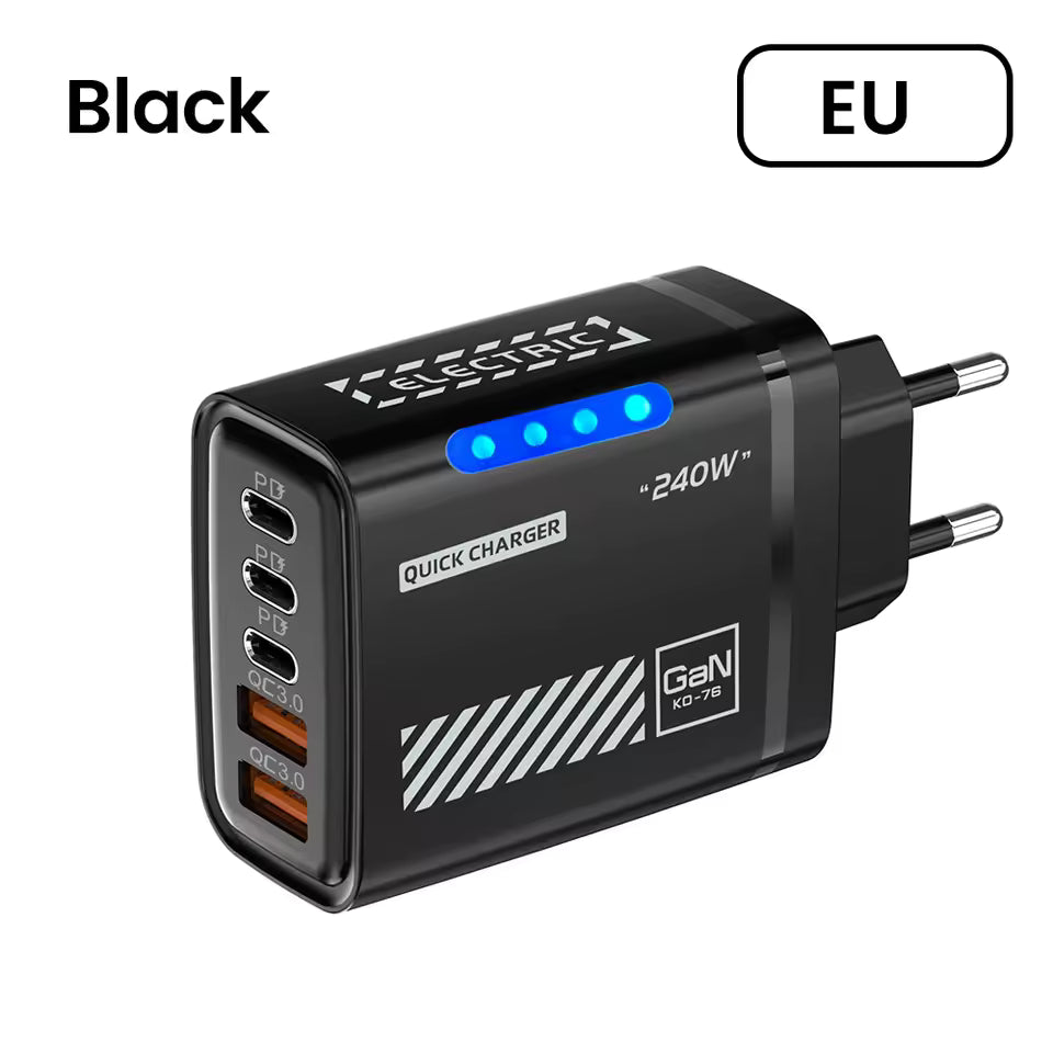 240W Dual USB + 3PD Mech Wind Belt Light Charge