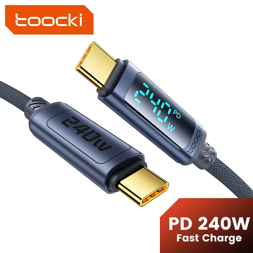 Toocki 240W USB-C Fast Charging Cable | PD3.1 Digital Display