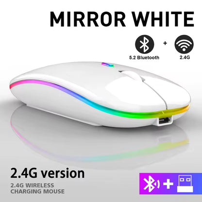 RGB Rechargeable Bluetooth Wireless Mouse 3600DPI LED Backlit