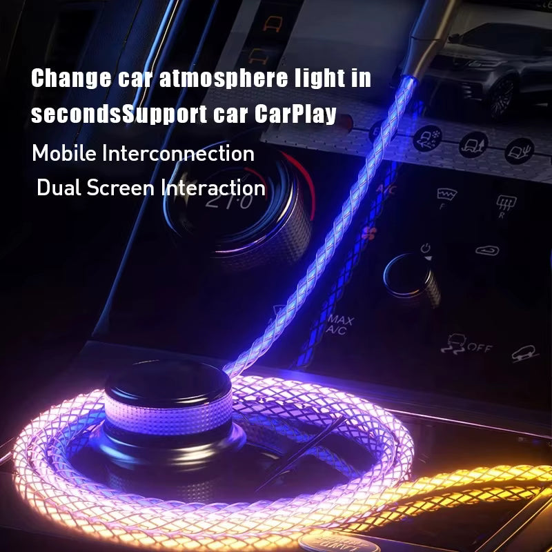 66W RGB LED Fast Charging Type-C Cable