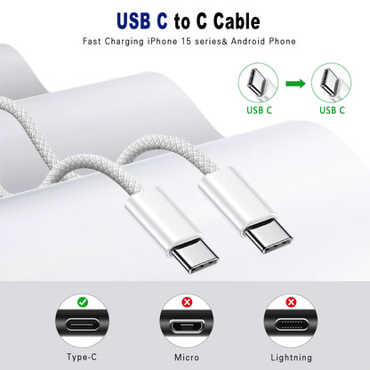 60W PD USB-C to USB-C Fast Charging Cable