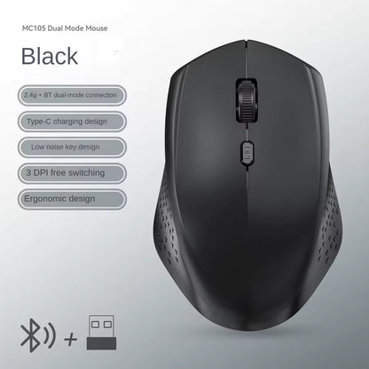 KEBIDUMEI Dual Mode Bluetooth 2.4G Wireless Rechargeable Mouse