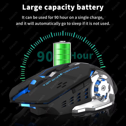 Wireless Bluetooth Gaming Mouse 2.4G Rechargeable RGB Backlit Mouse