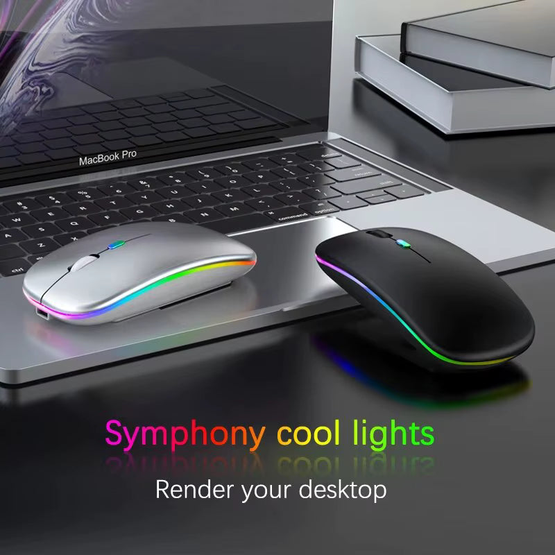 RGB Rechargeable Bluetooth Wireless Mouse 3600DPI LED Backlit