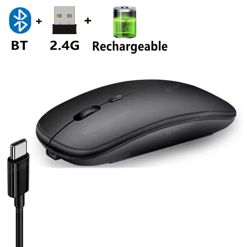 Dual Mode Bluetooth 2.4G Wireless Rechargeable Gaming Mouse