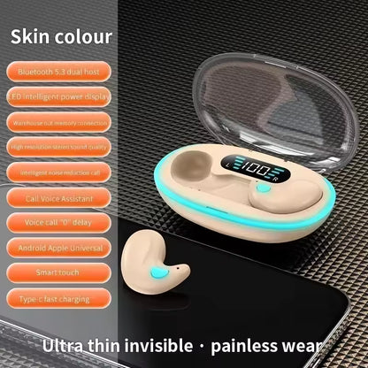 X55 Mini TWS Sleeping Earbuds Wireless Bluetooth Headphones with Mic & Waterproof Design