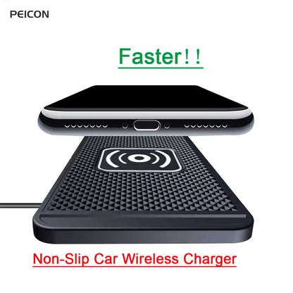 Car Wireless Charger Pad – Non-Slip Silicone Fast Charger