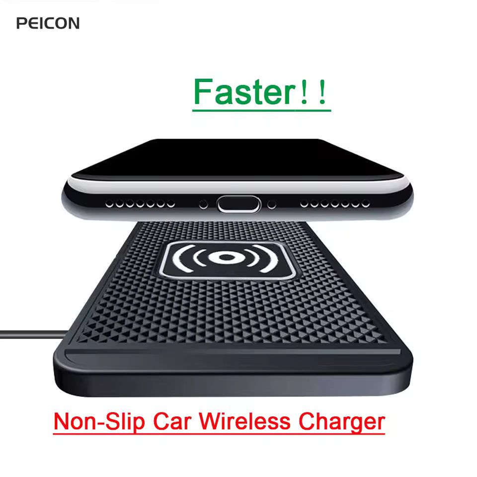 Car Wireless Charger Pad – Non-Slip Silicone Fast Charger