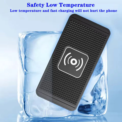 Car Wireless Charger Pad – Non-Slip Silicone Fast Charger