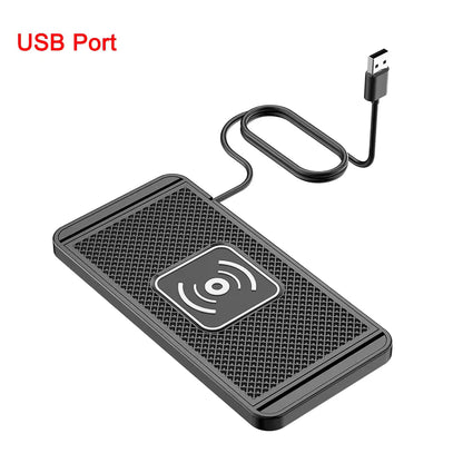 Car Wireless Charger Pad – Non-Slip Silicone Fast Charger