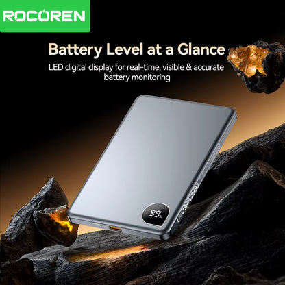Rocoren Magnetic Power Bank 10000mAh Fast Wireless Charger