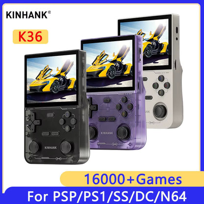 KINHANK K36 Handheld Game Console 3.5" IPS Display 16000 Games Retro Emulator