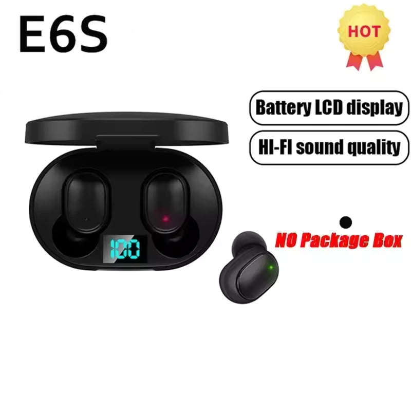 E6S TWS Wireless Bluetooth Earbuds | Noise Cancellation & HD Mic