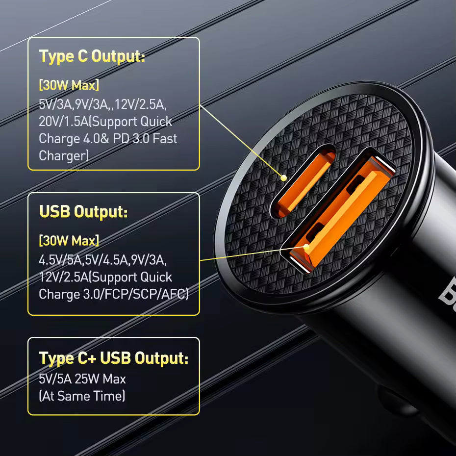 Baseus 30W USB Car Charger