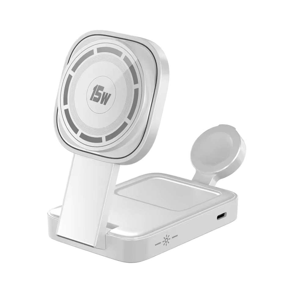 3-in-1 Foldable Magnetic Wireless Charging Station for iPhone, Apple Watch & AirPods Pro