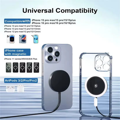 Magnetic Wireless Charger Stand for MagSafe iPhone, Samsung & Xiaomi with PD Fast Charging