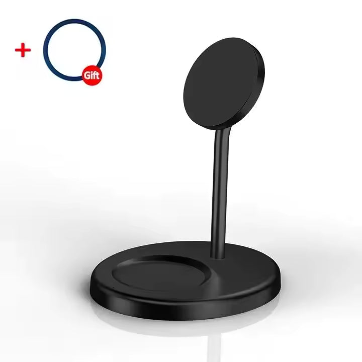 Desktop 2-in-1 Magnetic Wireless Charger Stand for iPhone & AirPods Pro Fast Charging
