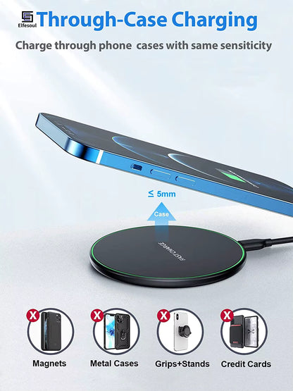 50W Fast Wireless Charging Pad for iPhone & Samsung – Universal Qi Charger