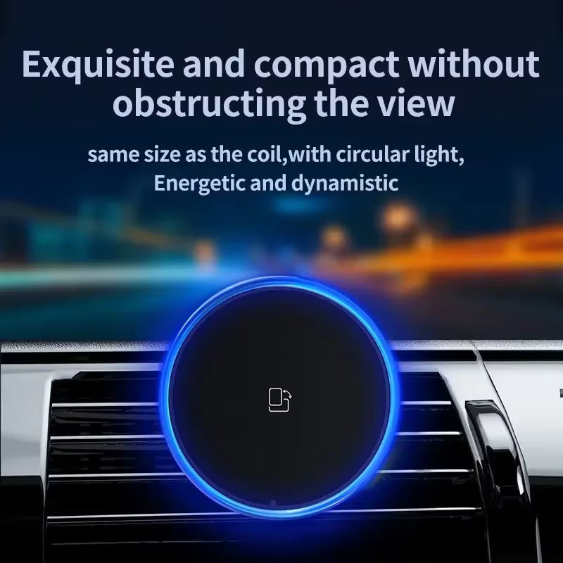 RGB Magnetic Wireless Car Charger & MagSafe Phone Mount for iPhone 12–17 Pro Max