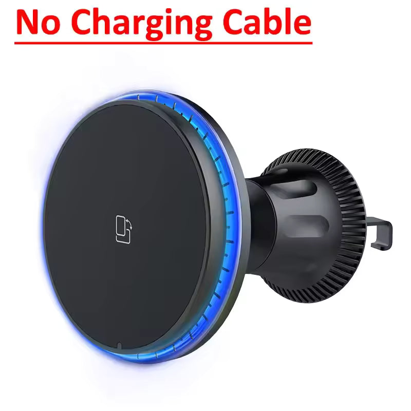 RGB Magnetic Wireless Car Charger & MagSafe Phone Mount for iPhone 12–17 Pro Max