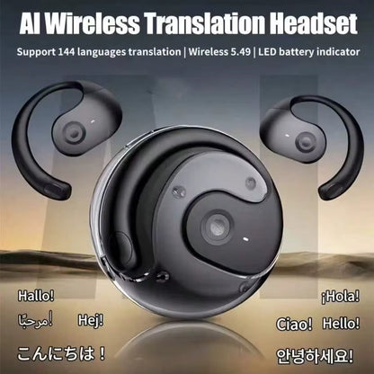 144-Language Translation Earbuds Real-Time Wireless Headphones with Type-C Charging Case for Travel