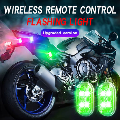 Wireless LED Strobe Lights (2/4PCS) – 8 Color Rechargeable Anti-Collision Warning Lights for Cars