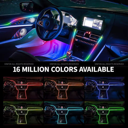 110cm APP Control RGB Car Ambient Light – LED Interior Symphony Atmosphere Strip for Dashboard & Sunroof
