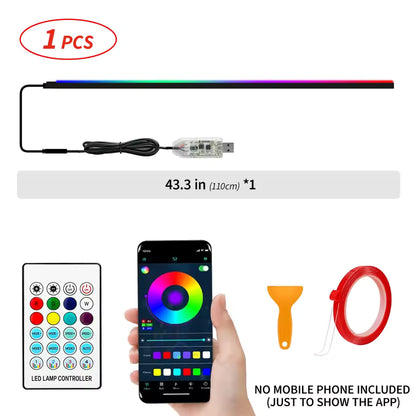 110cm APP Control RGB Car Ambient Light – LED Interior Symphony Atmosphere Strip for Dashboard & Sunroof