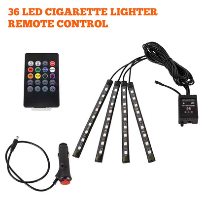 Neon RGB Car Interior Foot Lights – 48/72 LED Ambient Lighting with USB, APP & Remote Control