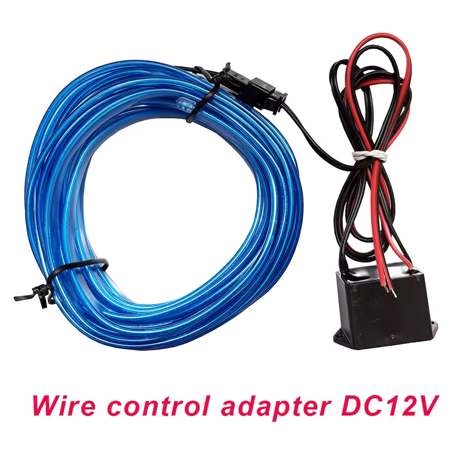 3m/5m/10m Neon LED Car Interior Light Strip – Flexible EL Wire Ambient Decoration Lamp 12V