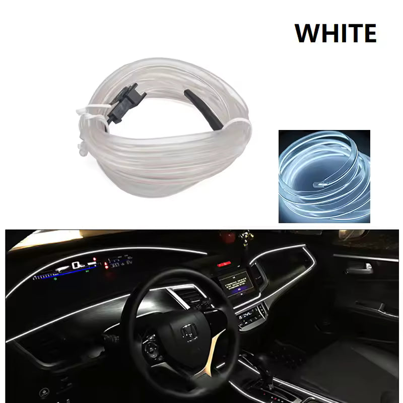 3m/5m/10m Neon LED Car Interior Light Strip – Flexible EL Wire Ambient Decoration Lamp 12V